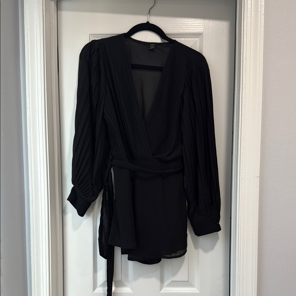 Elegant Black Wrap Top